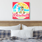 "J'aime MA vie" toile de baseball (Insitu(Chambre))