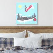 "J'aime ma vie" toile de snowboard (Insitu(Chambre))