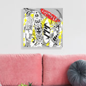 "J'aime ma vie" toile de surf (Insitu(Salon))