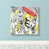 "J'aime ma vie" toile de surf (Insitu (Plancher de Bois))