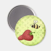 J'aime Magnet de fraises (Recto/Verso)