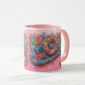 J'Aime Maman Mug Rose (Devant droit)