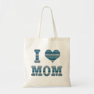 J'aime maman texte & Sac fourre-tout motif géométr