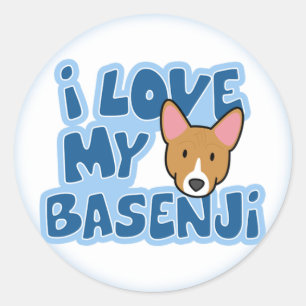 J'aime mes autocollants de Basenji