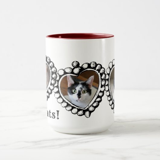 j'aime mes chats 3 Photos Mug (Centre)