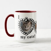 j'aime mes chats 3 Photos Mug (Gauche)