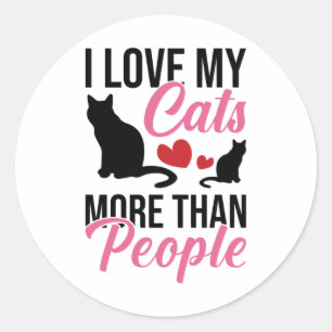 J'Aime Mes Chats Plus Que Les Gens Chaton Sticker
