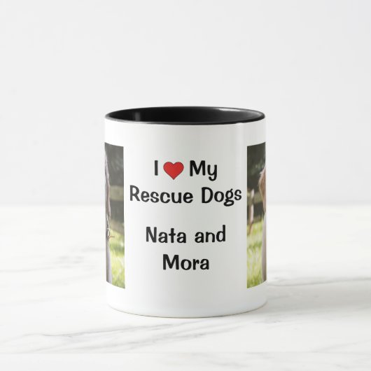 J'aime mes chiens Secourus | nom et photo Café Mug (Centre)
