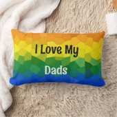 J'Aime Mes Dads LGBTQ Rainbow Throw Oreiller (Couverture)