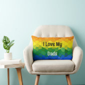 J'Aime Mes Dads LGBTQ Rainbow Throw Oreiller (Chaise)