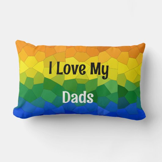 J'Aime Mes Dads LGBTQ Rainbow Throw Oreiller (Recto)