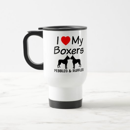J'Aime Mes DEUX Chiens De Boxer Mug (Gauche)