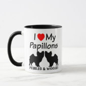 J'Aime Mes Deux Chiens Papillon Mug (Gauche)