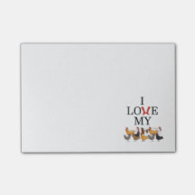 J'aime mes notes de post-it de poulets