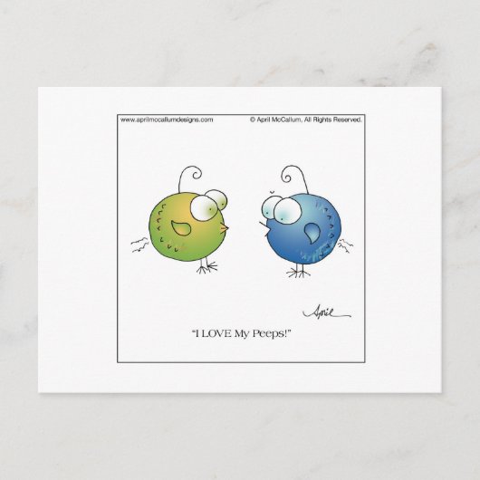 J'AIME MES PEEPS ! Carte postale par April McCallu (Devant)