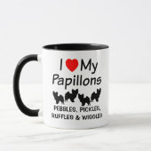 J'Aime Mes Quatre Chiens Papillon Mug (Gauche)