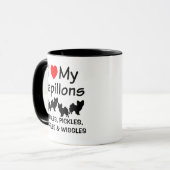 J'Aime Mes Quatre Chiens Papillon Mug (Devant gauche)