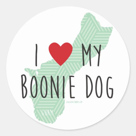 J'Aime Mes Stickers Chien Boonie (Vert) (Devant)