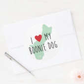 J'Aime Mes Stickers Chien Boonie (Vert) (Enveloppe)