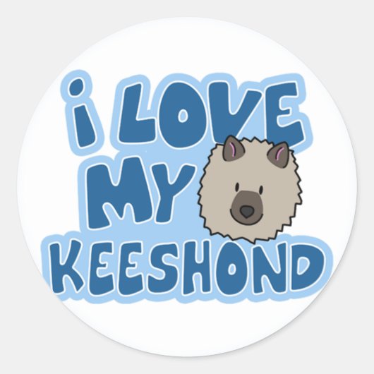 J'Aime Mes Stickers Keeshond (Devant)