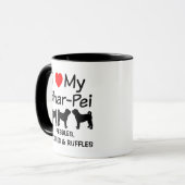J'Aime Mes Trois Chiens Chinois Shar Pei Mug (Devant gauche)