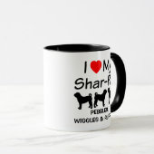 J'Aime Mes Trois Chiens Chinois Shar Pei Mug (Devant droit)