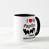 J'Aime Mes Trois Chiens Papillon Mug (Devant droit)