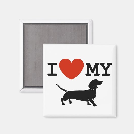 j'aime mon aimant dachshund (Recto/Verso)