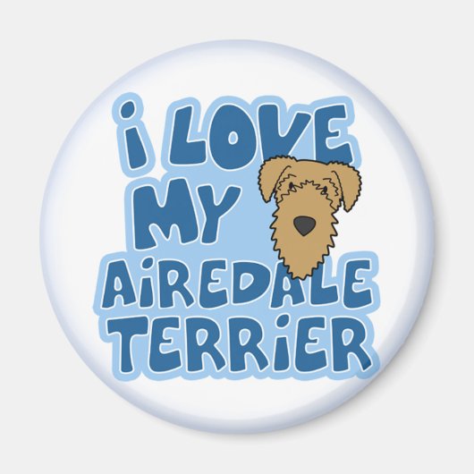 J'Aime Mon Airedale Terrier Magnet (Devant)