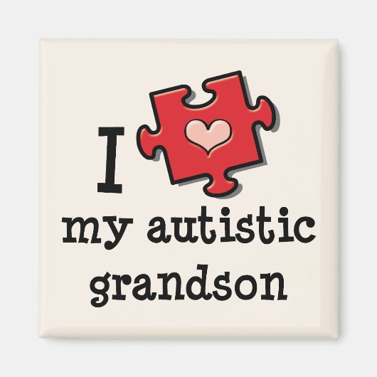 J'Aime Mon Autiste Grand-Fils Magnet (Devant)
