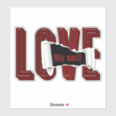 J'aime mon autocollant (Feuille)