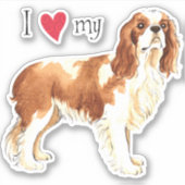 J'aime mon autocollant Cavalier Vinyl (Devant)