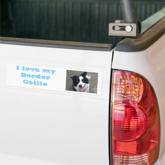 J'aime mon autocollant de border collie Bumber (Sur camion)