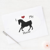 J'Aime Mon Autocollant ovale Cheval #1 (Enveloppe)