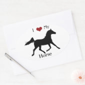 J'Aime Mon Autocollant ovale Cheval #2 (Enveloppe)