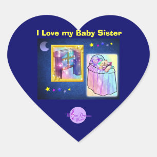 J'Aime Mon Bébé Soeur Sticker Coeur