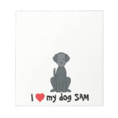 J'aime mon Bloc-notes pour chien (Devant)