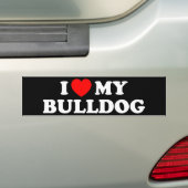 J'aime mon bumper Bulldog Sticker (En voiture)