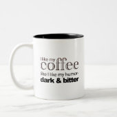 "J'aime mon café comme j'aime mon humour" - Mug (Gauche)