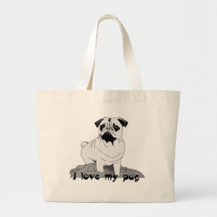 J'Aime Mon Carlin Grand Sac fourre-tout