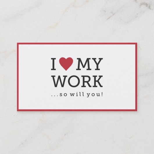 J'aime mon Carte de visite de travail (Devant)