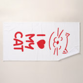 J'aime mon chat (Serviette de bain)