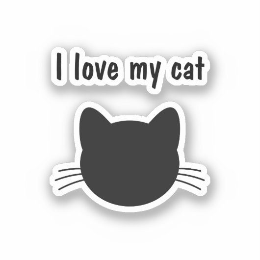 J'aime mon chat Custom-Cut Vinyl Sticker (Recto)