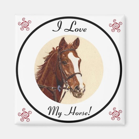 J'Aime Mon Cheval ! Aimant équestre (Devant)