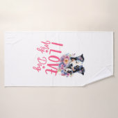 J'aime mon chien (Serviette de bain)