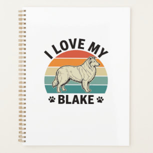J'aime mon chien Blake Design de gravure rétro_1
