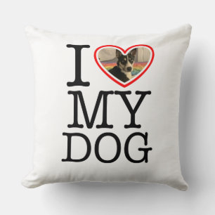 J'aime mon chien Coussin personnalisé