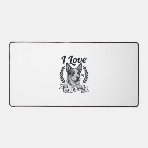 J'aime mon chien de troupeau gravure vintage Desig