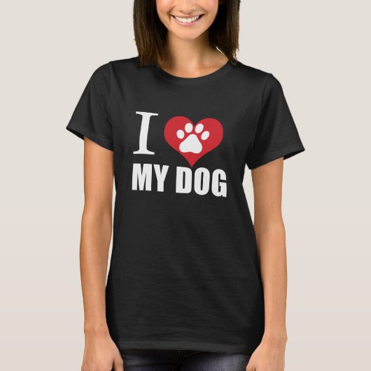 J'aime mon chien T-shirt (Devant)