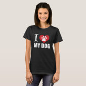 J'aime mon chien T-shirt (Devant entier)